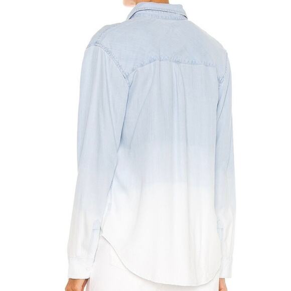 Rails Carter Light Vintage Dip Dye Ombre Tencel Button Up Top Size XS - Picture 13 of 16